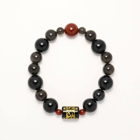 Blessing - Black Obsidian & Red Agate Bracelet