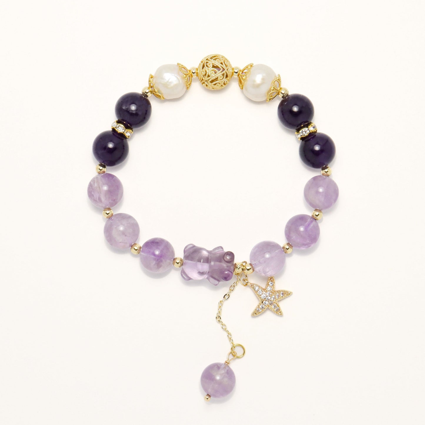 Love Is Blind - Lavender Amethyst & Amethyst & Pearl Bracelet