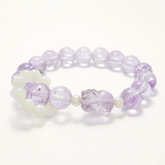 Pixiu Fantasy - Lavender Amethyst & Shell Bracelet