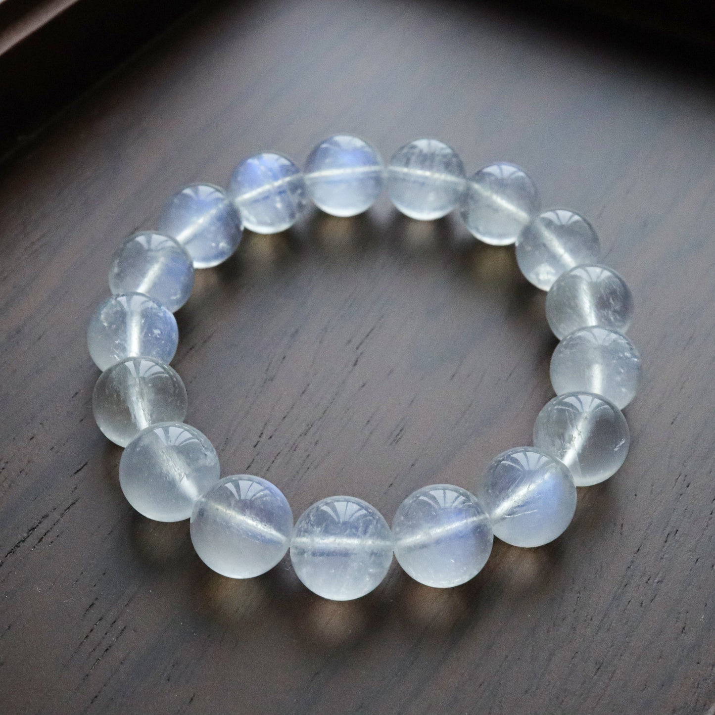 Ultra High Grade Natural Blue Shine Moonstone Bracelet (12-12.5mm)