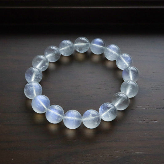 Ultra High Grade Natural Blue Shine Moonstone Bracelet (12-12.5mm)