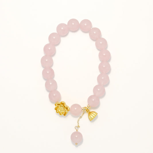 Astraea Goddess II - Lotus Rose Quartz Bracelet