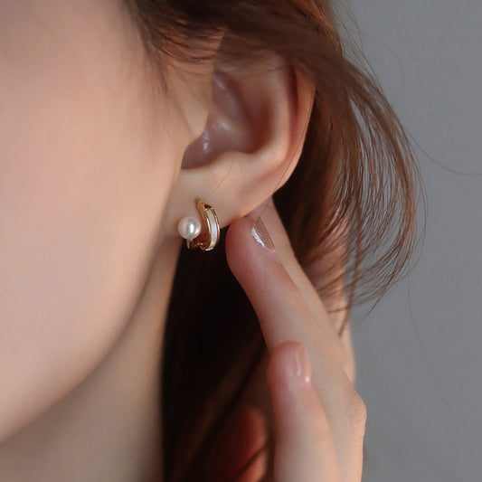 Jensie Silver Shade Stud Earring