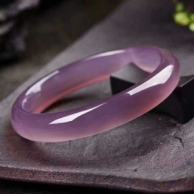 Royale Purple Ice Chalcedony Bangle Bracelet (Pre-Sale) ( 52 56 in Stock)