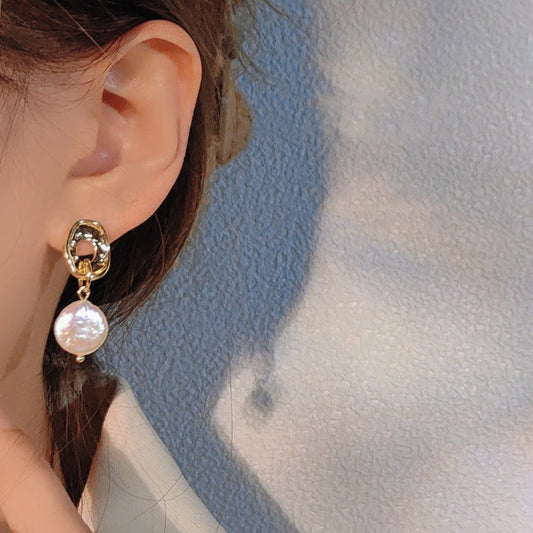 Vintage Baroque Freshwater Pearl Drop Earrings