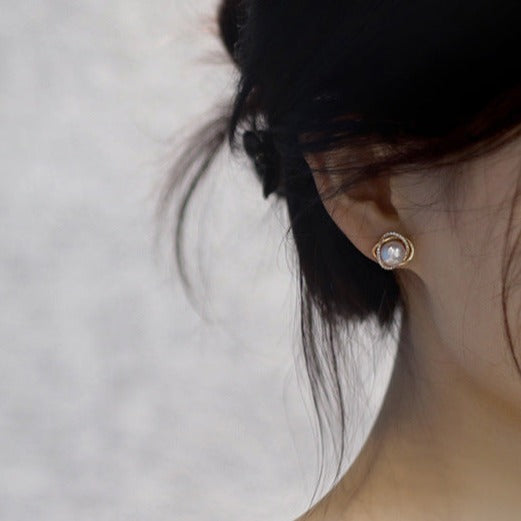 Pearl Flower - S925 Sterling Silver Pearl Stud Earrings