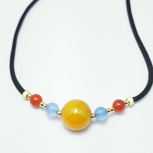 Oriental Myth - Yellow Agate & Carnelian Necklace