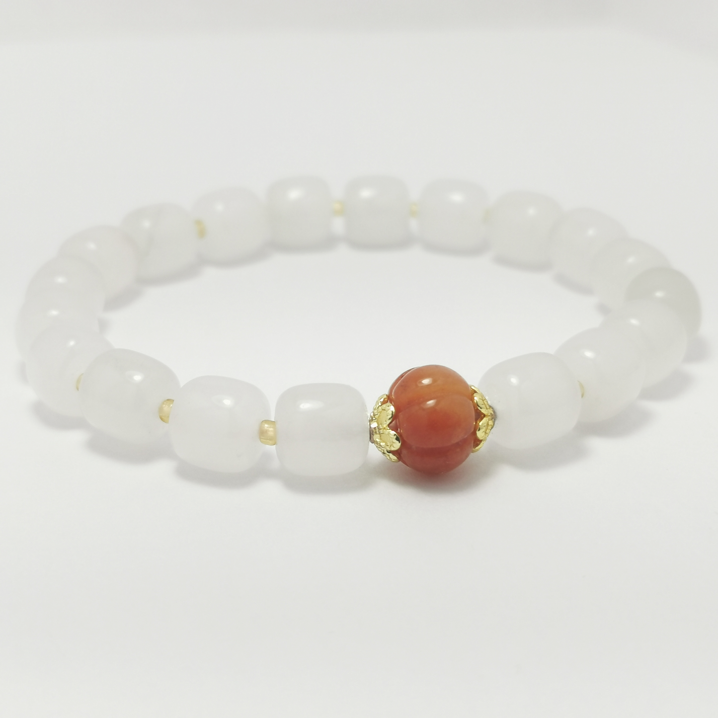 Full House - South Red Agate & White Aventurine Bracelet