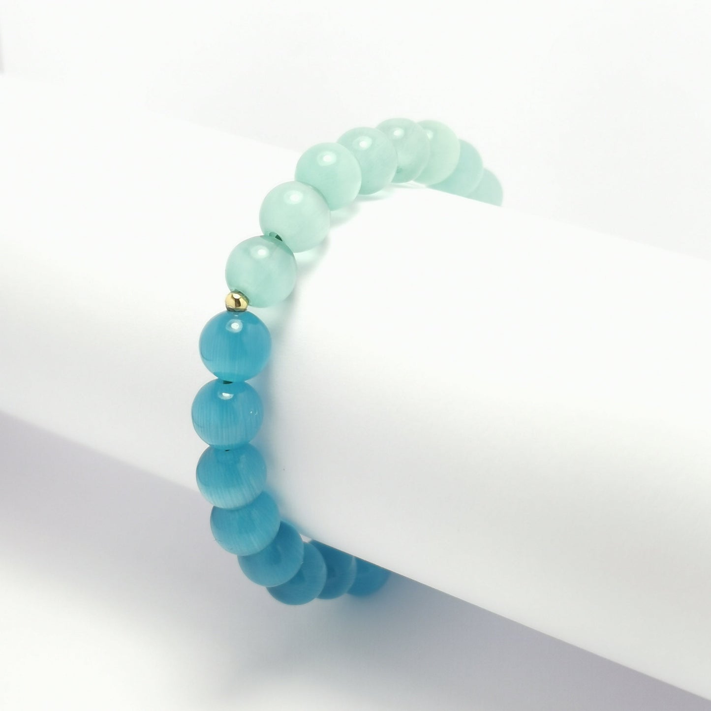 Peyto - Two Tone Cat Eye Stone Bracelet - Blue