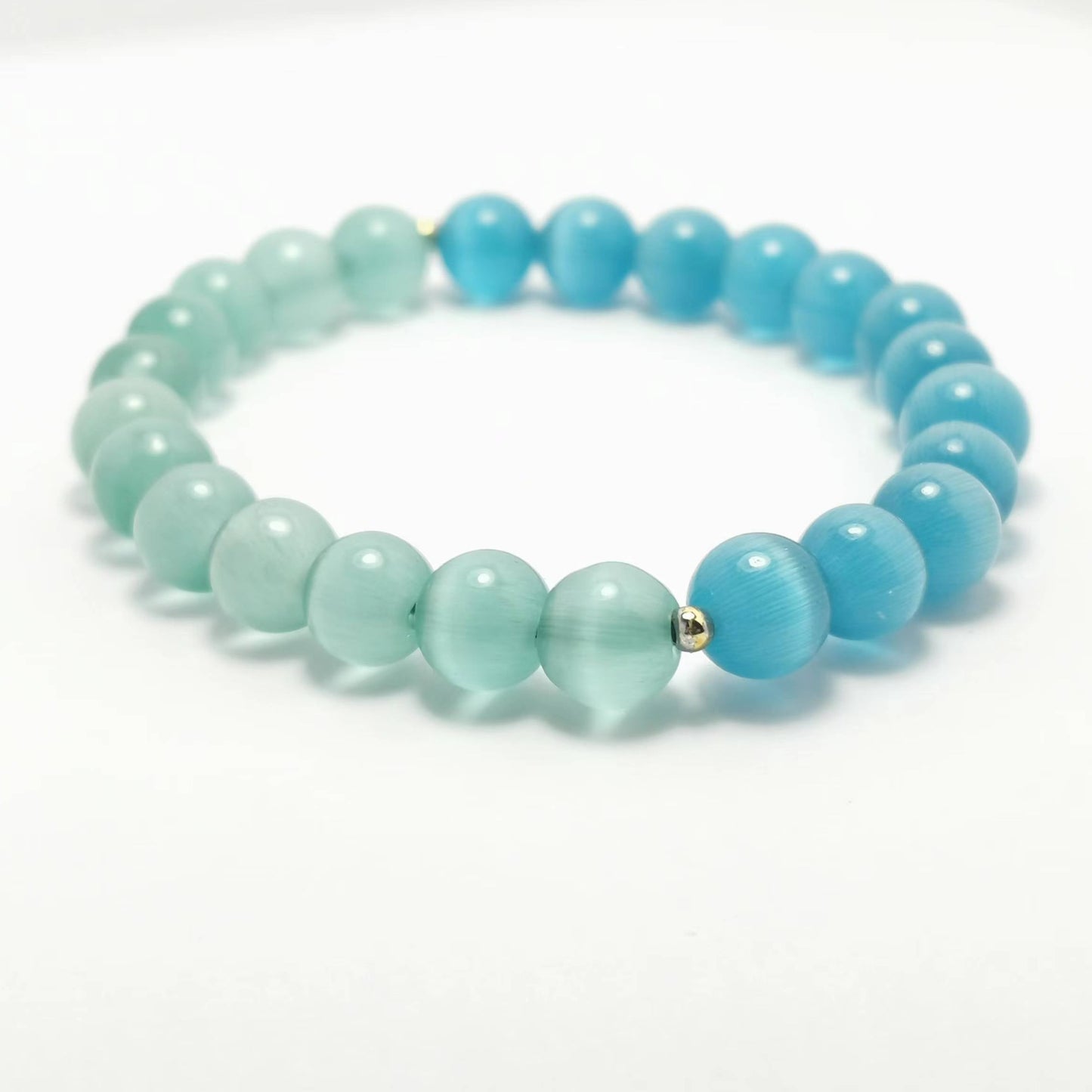 Peyto - Two Tone Cat Eye Stone Bracelet - Blue