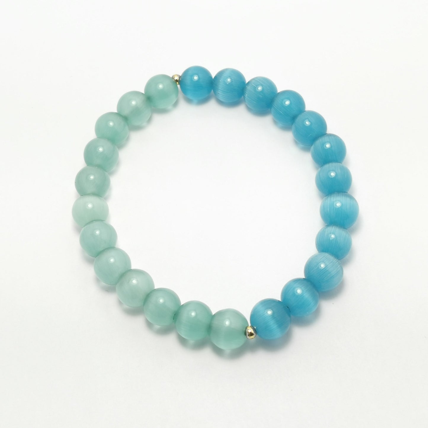 Peyto - Two Tone Cat Eye Stone Bracelet - Blue